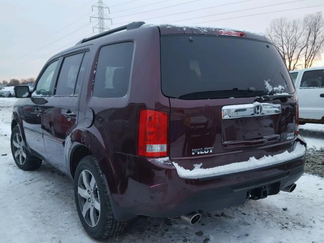 5FNYF4H93FB070050 - 2015 HONDA PILOT TOUR MAROON photo 3