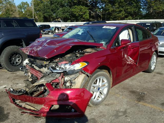 1FA6P0H72E5350236 - 2014 FORD FUSION SE RED photo 2