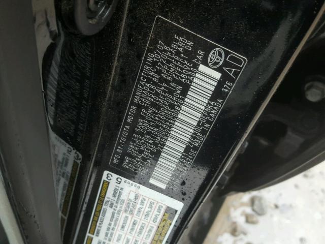 2T1BR32E58C908261 - 2008 TOYOTA COROLLA CE BLACK photo 10