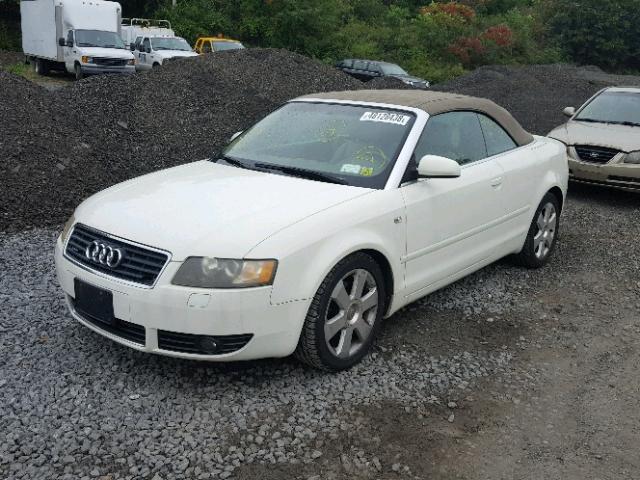 WAUDT48H35K008483 - 2005 AUDI A4 QUATTRO WHITE photo 2