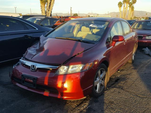 2HGFA16828H531929 - 2008 HONDA CIVIC EX RED photo 2