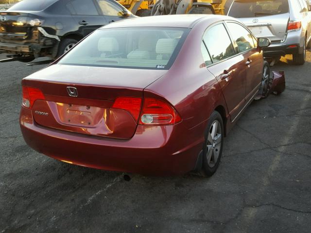 2HGFA16828H531929 - 2008 HONDA CIVIC EX RED photo 4