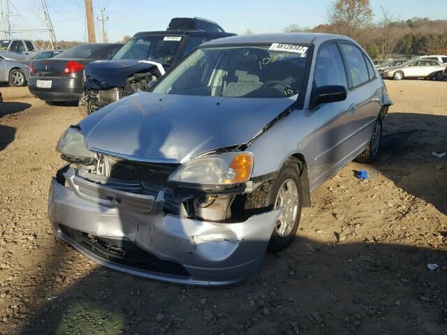 1HGES16692L004262 - 2002 HONDA CIVIC LX SILVER photo 2