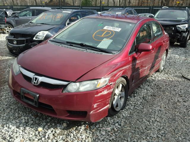 2HGFA1F67AH521322 - 2010 HONDA CIVIC MAROON photo 2