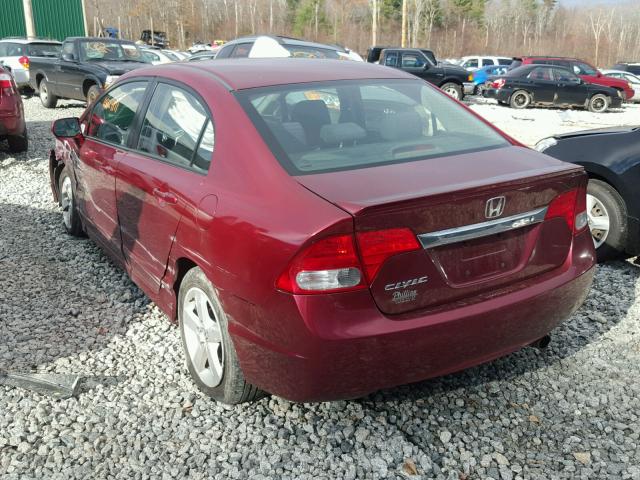 2HGFA1F67AH521322 - 2010 HONDA CIVIC MAROON photo 3