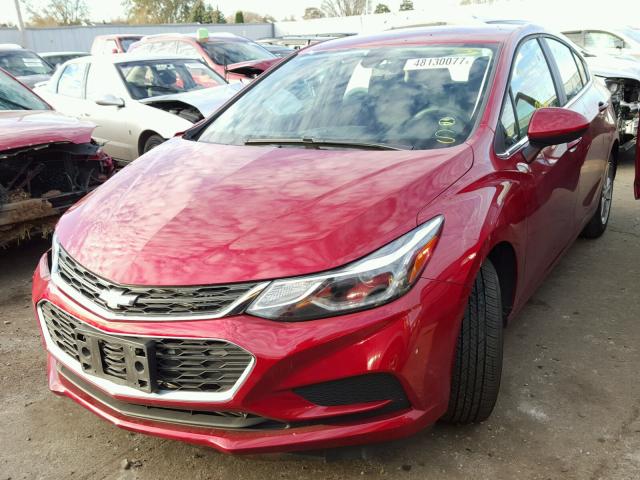 3G1BE6SM5HS527767 - 2017 CHEVROLET CRUZE LT RED photo 2