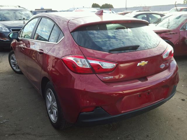 3G1BE6SM5HS527767 - 2017 CHEVROLET CRUZE LT RED photo 3