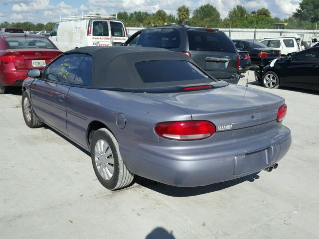 3C3EL45H0VT563101 - 1997 CHRYSLER SEBRING JX PURPLE photo 3