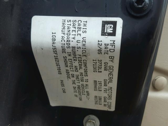 1G8AJ55F16Z167848 - 2006 SATURN ION LEVEL GOLD photo 10