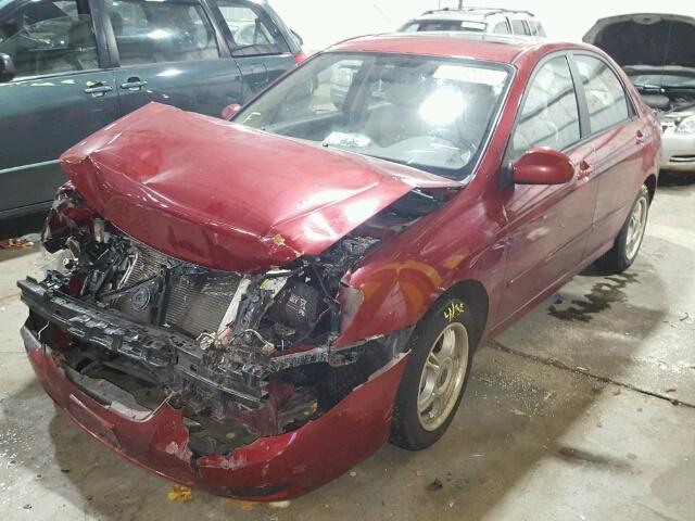 KNAFE222195661930 - 2009 KIA SPECTRA EX RED photo 2