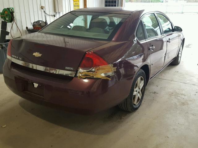 2G1WB55K479279781 - 2007 CHEVROLET IMPALA LS RED photo 4