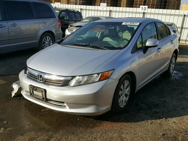 19XFB2F54CE339360 - 2012 HONDA CIVIC LX SILVER photo 2