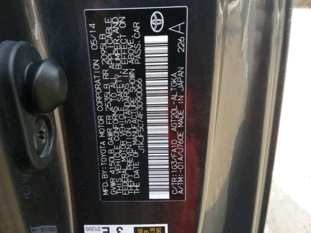 JTKJF5C74F3090066 - 2015 TOYOTA SCION TC 灰色 照片 10