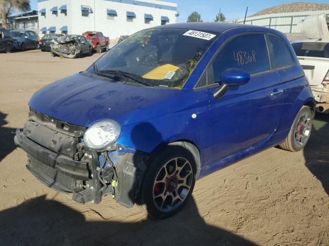 3C3CFFBR8DT514962 - 2013 FIAT 500 SPORT BLUE photo 2