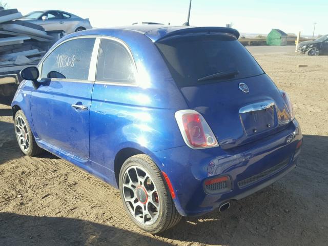 3C3CFFBR8DT514962 - 2013 FIAT 500 SPORT BLUE photo 3