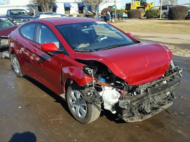 KMHDH4AEXGU607131 - 2016 HYUNDAI ELANTRA SE RED photo 1