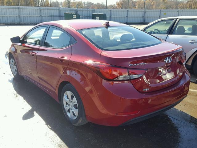 KMHDH4AEXGU607131 - 2016 HYUNDAI ELANTRA SE RED photo 3