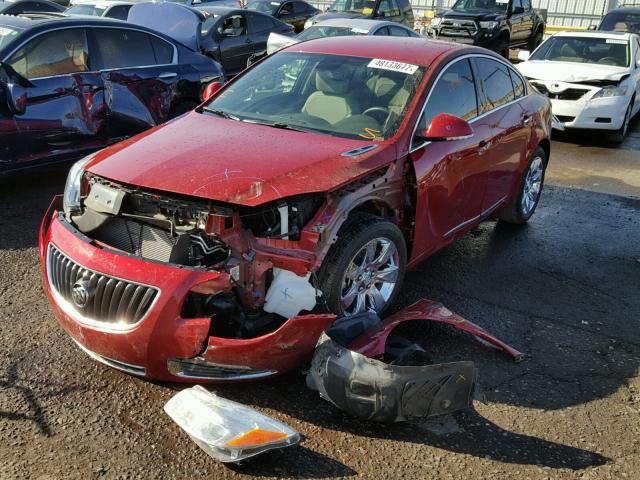 2G4GS5EV8D9169670 - 2013 BUICK REGAL PREM RED photo 2