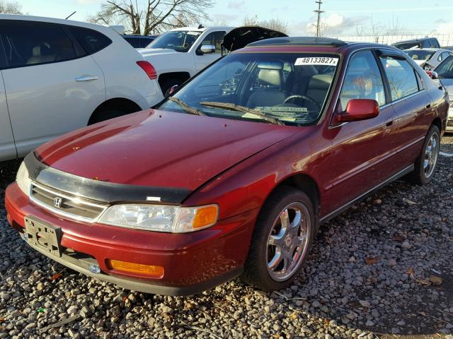 1HGCE6665SA032549 - 1995 HONDA ACCORD EX RED photo 2