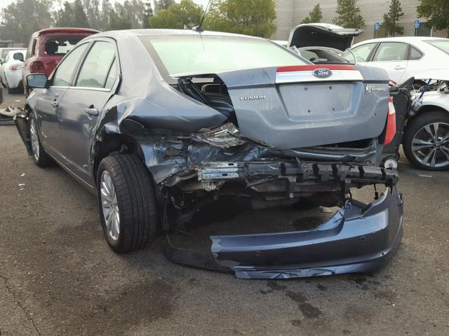 3FADP0L31CR165021 - 2012 FORD FUSION HYB BLUE photo 3