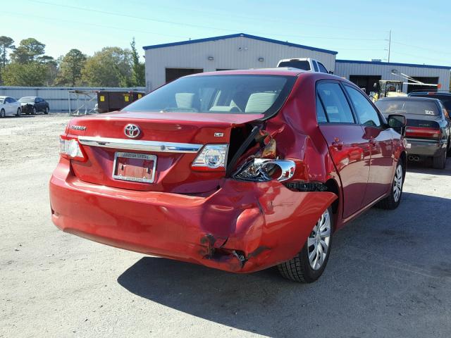 2T1BU4EE7CC789041 - 2012 TOYOTA COROLLA BA RED photo 4