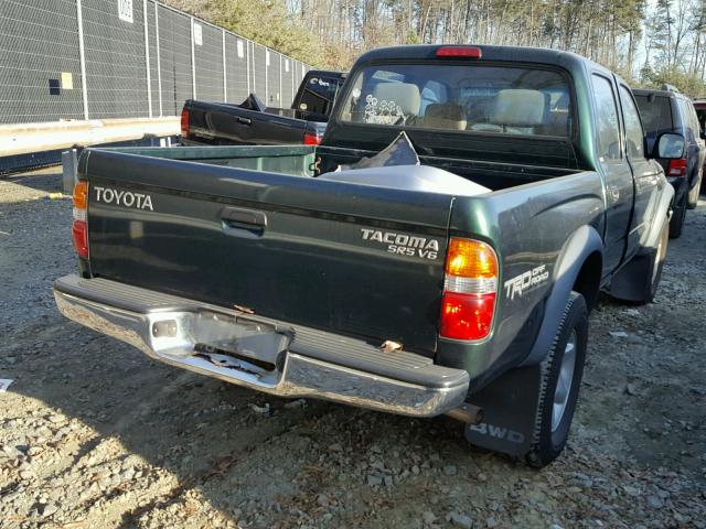 5TEHN72N21Z741709 - 2001 TOYOTA TACOMA DOU GREEN photo 4