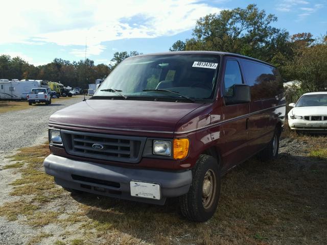 1FTRE14W26DA86488 - 2006 FORD ECONOLINE BURGUNDY photo 2