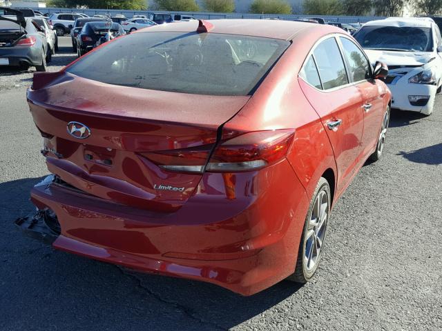 5NPD84LF9HH011109 - 2017 HYUNDAI ELANTRA SE RED photo 4