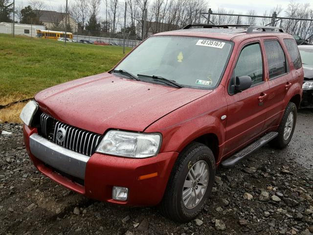 4M2YU57196DJ03495 - 2006 MERCURY MARINER RED photo 2