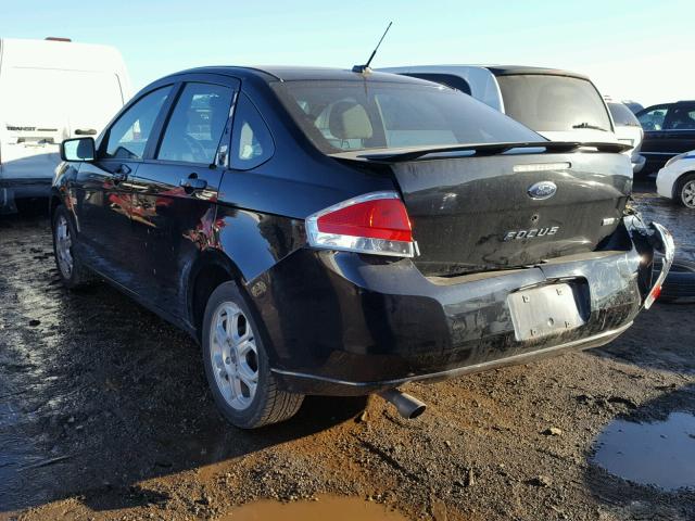 1FAHP35N98W246905 - 2008 FORD FOCUS SE BLACK photo 3