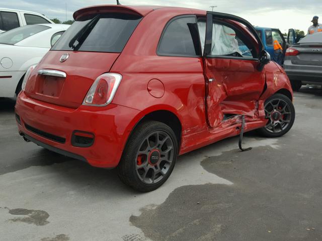 3C3CFFBR8ET228532 - 2014 FIAT 500 SPORT RED photo 4