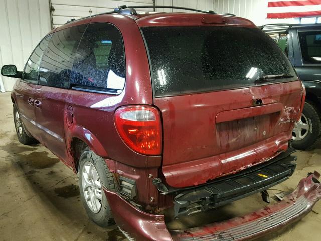 1B4GP45371B231484 - 2001 DODGE CARAVAN SP BURGUNDY photo 3