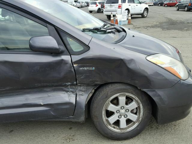 JTDKB20U373219433 - 2007 TOYOTA PRIUS GRAY photo 9