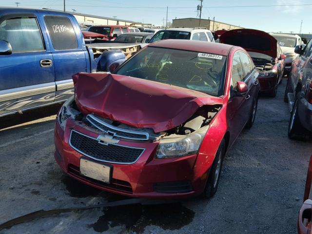 1G1PF5SC4C7115075 - 2012 CHEVROLET CRUZE LT RED photo 2