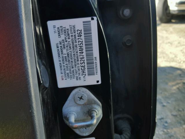 2HGES26744H527462 - 2004 HONDA CIVIC EX 黑色 照片 10
