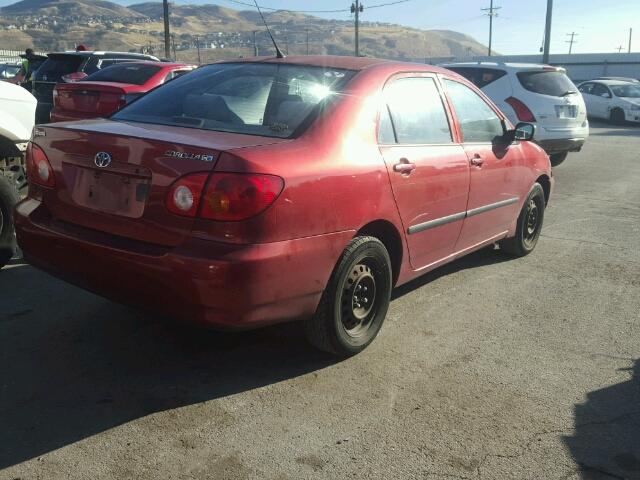 JTDBR32E542038455 - 2004 TOYOTA COROLLA CE RED photo 4