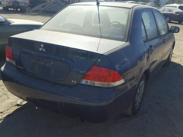 JA3AJ26E14U016074 - 2004 MITSUBISHI LANCER ES BLUE photo 4