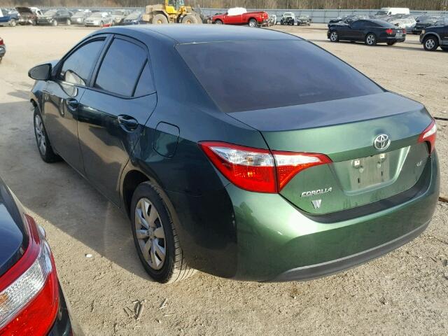 5YFBURHE3EP088170 - 2014 TOYOTA COROLLA L GREEN photo 3