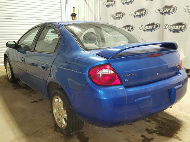 1B3ES56C75D198348 - 2005 DODGE NEON SXT BLUE photo 3