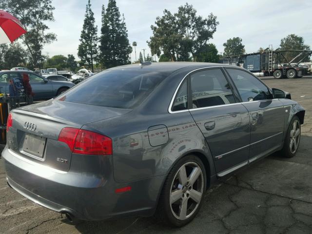 WAUBF78E66A021192 - 2006 AUDI A4 S-LINE GRAY photo 4