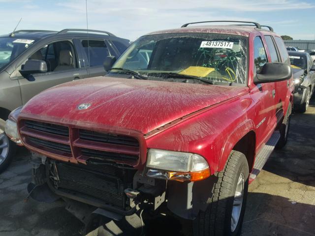 1B4HS28NX1F572388 - 2001 DODGE DURANGO BURGUNDY photo 2