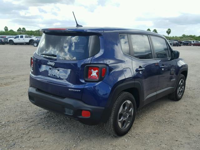 ZACCJAAT9GPC71197 - 2016 JEEP RENEGADE S ლურჯი ფოტო 4