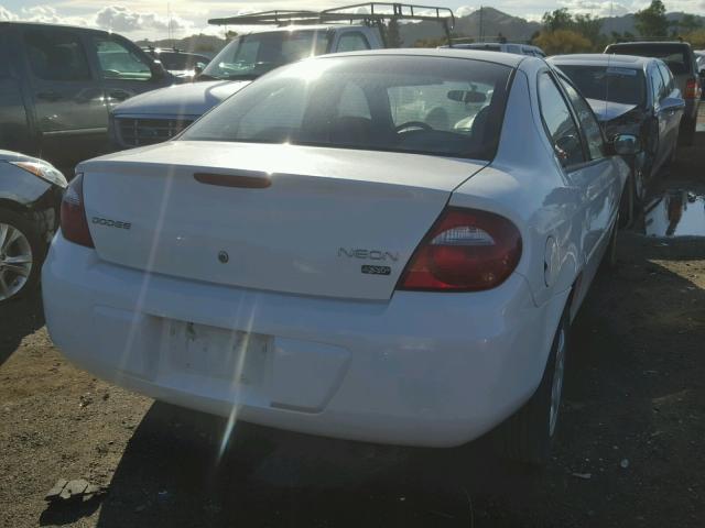 1B3ES56C15D150716 - 2005 DODGE NEON SXT WHITE photo 4