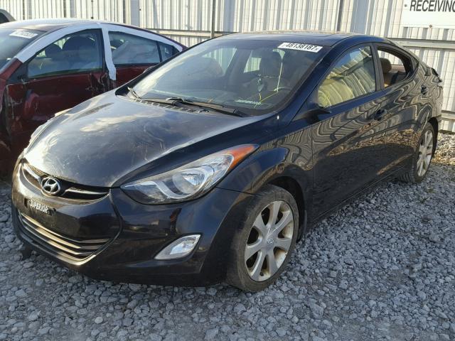 5NPDH4AE0CH101414 - 2012 HYUNDAI ELANTRA GL BLACK photo 2