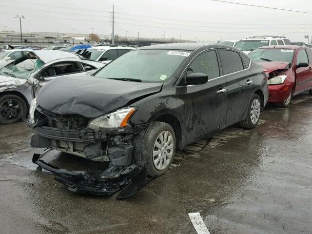 3N1AB7AP6EY327263 - 2014 NISSAN SENTRA S BLACK photo 2