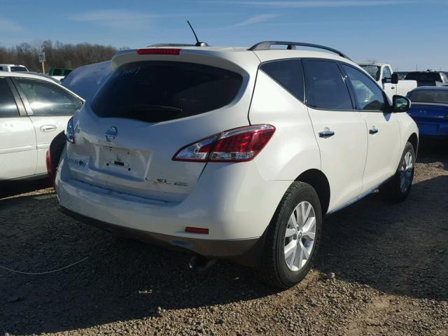 JN8AZ1MW3BW170985 - 2011 NISSAN MURANO S WHITE photo 4