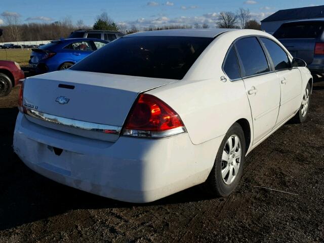 2G1WT58N079309393 - 2007 CHEVROLET IMPALA LT WHITE photo 4