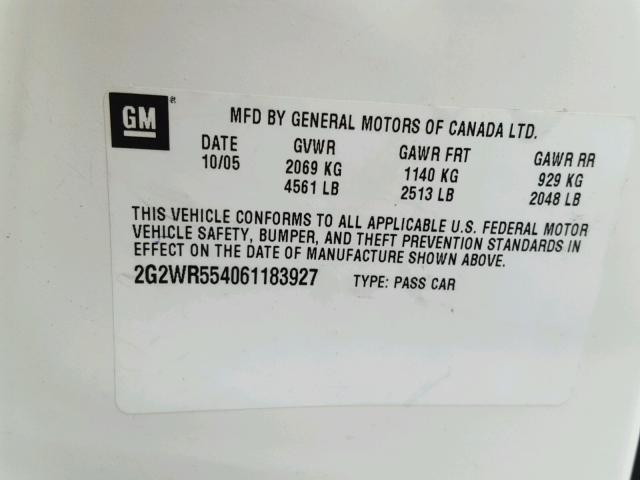 2G2WR554061183927 - 2006 PONTIAC GRAND PRIX ვერცხლისფერი ფოტო 10