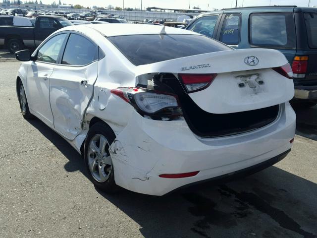 5NPDH4AE5EH502282 - 2014 HYUNDAI ELANTRA SE WHITE photo 3