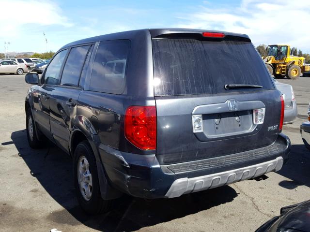 2HKYF18104H617878 - 2004 HONDA PILOT LX GRAY photo 3